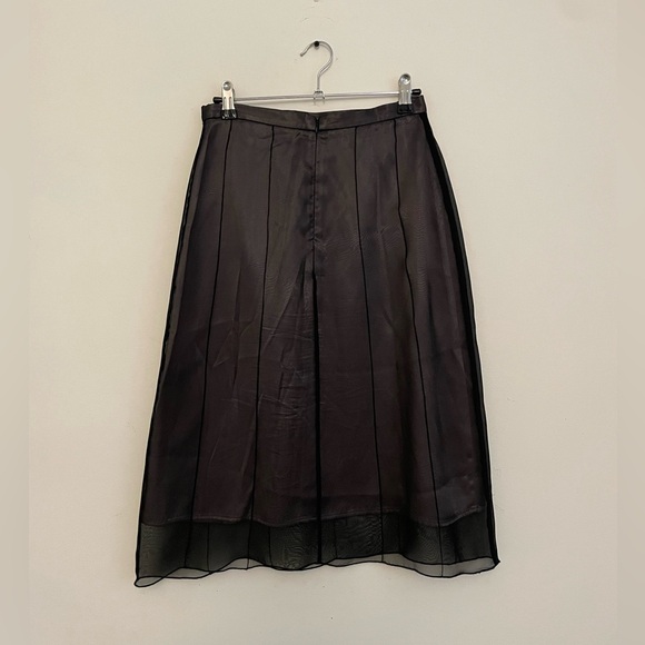 NWOT Tristan & Iseut Satin with Sheer Overlay  Midi Skirt - Picture 7 of 8